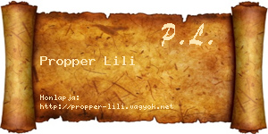 Propper Lili névjegykártya